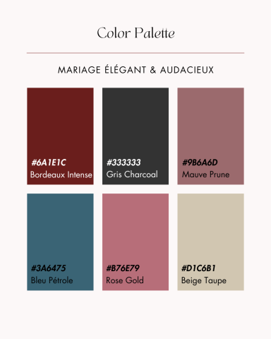mariage élégant et audacieux